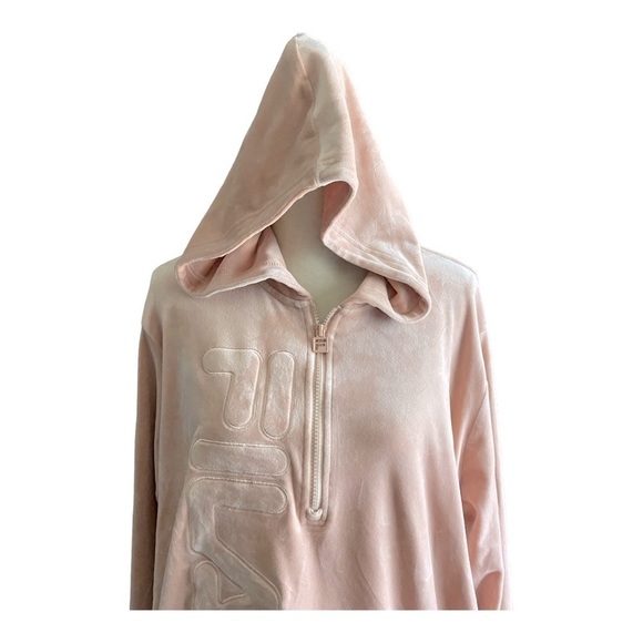 FILA-PINK VELOUR HOODIE-SIZE XXL - Picture 6 of 10